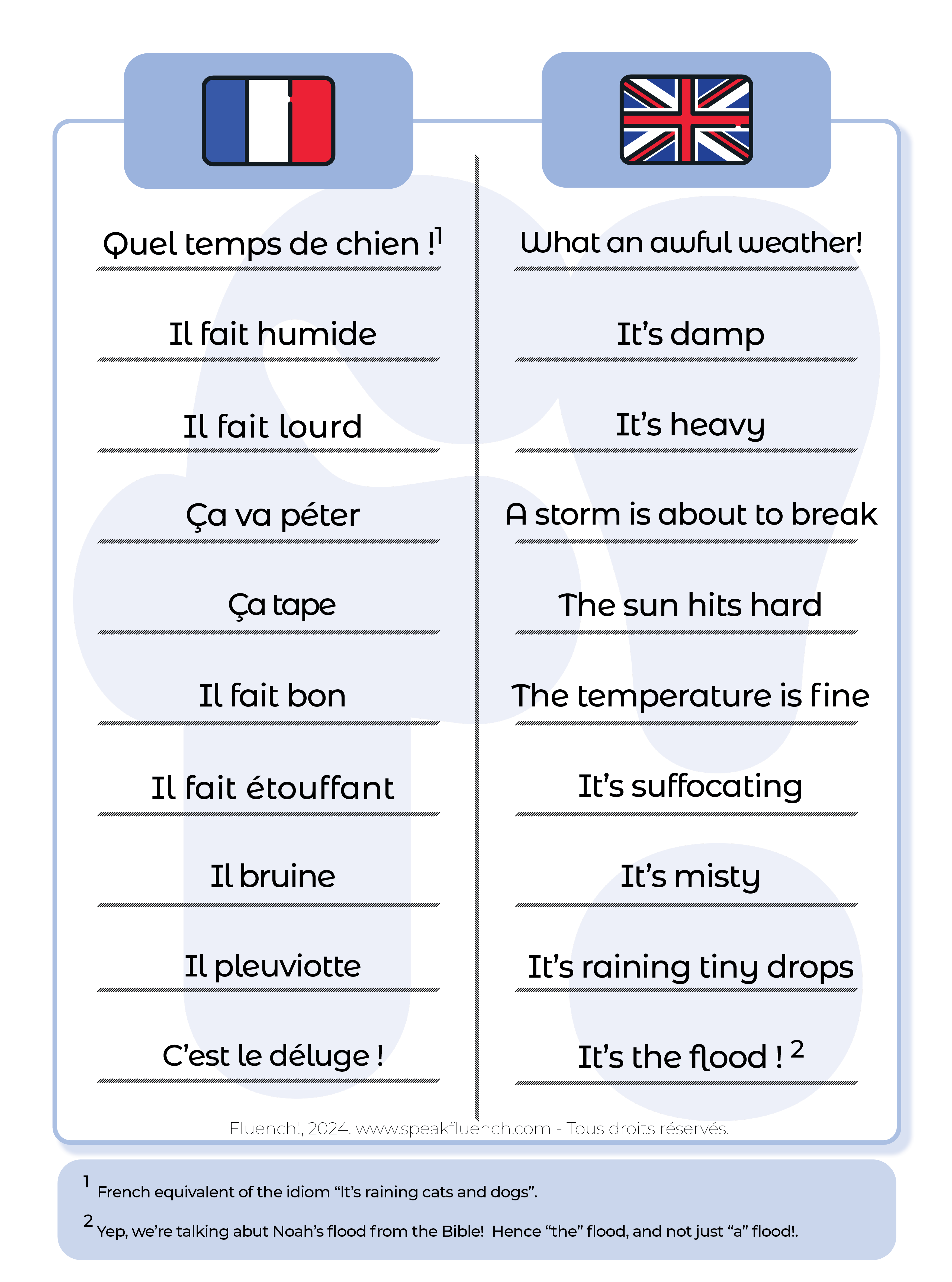 Weather expressions in French